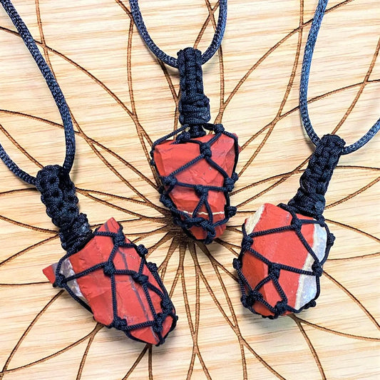 Red Jasper Macrame Pendant