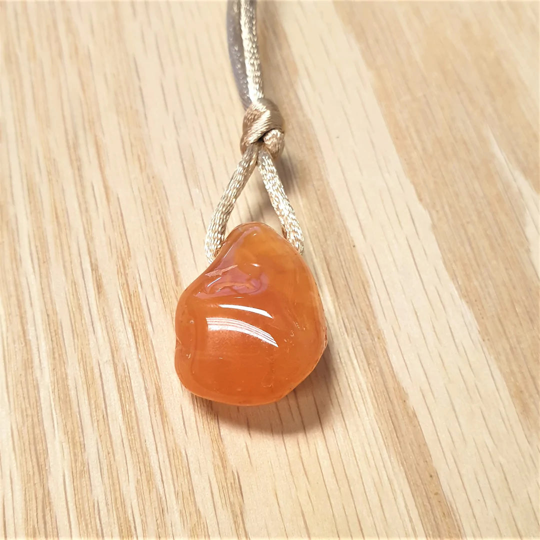 Carnelian Drilled Tumbled Pendant