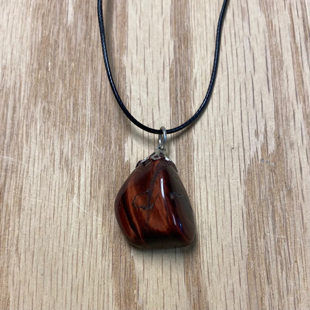 Red Tigers Eye Tumbled Pendant