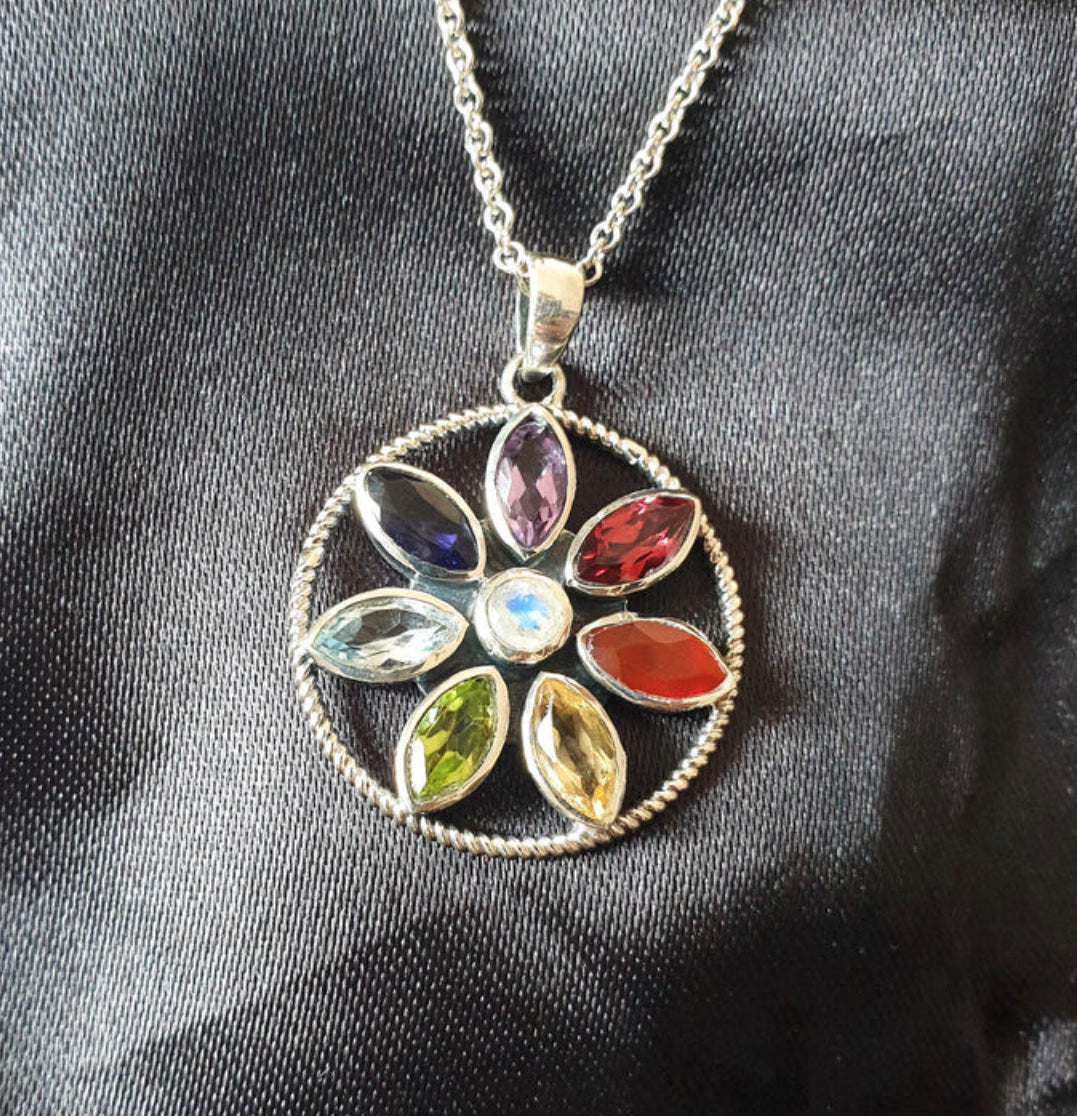 Chakra Flower Pendant