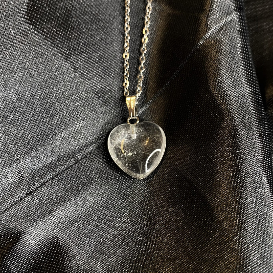 Clear Quartz 15mm Heart Pendant