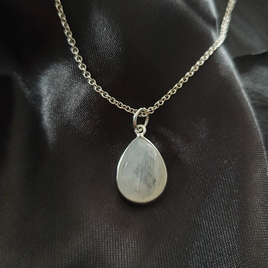 Moonstone 12mm Pear Bezel Pendant