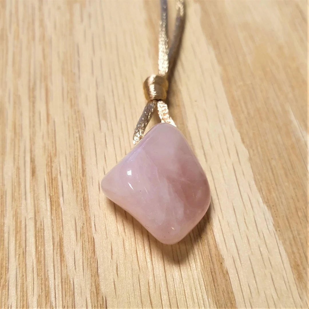 Rose Quartz Drilled Tumbled Pendant